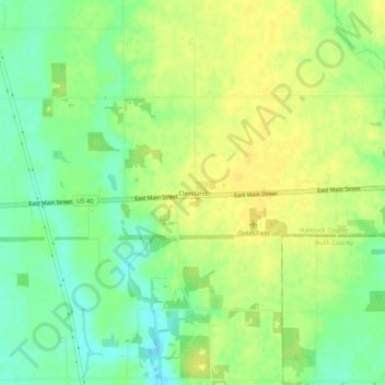 Cleveland topographic map, elevation, terrain