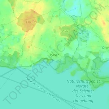 Pülsen topographic map, elevation, terrain