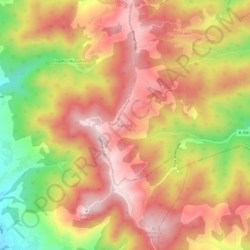 Kleçkë topographic map, elevation, terrain