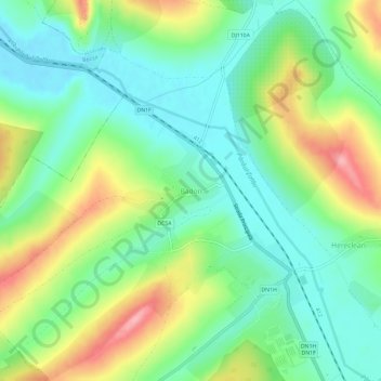 Badon topographic map, elevation, terrain