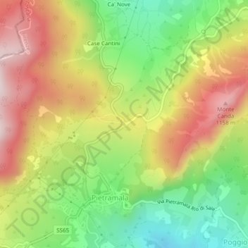 Passo della Raticosa topographic map, elevation, terrain