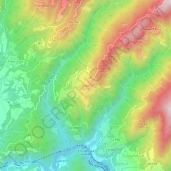 Sillico topographic map, elevation, terrain