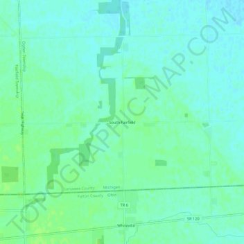 South Fairfield topographic map, elevation, terrain