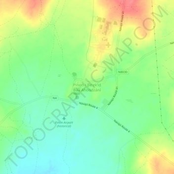 Pinon topographic map, elevation, terrain