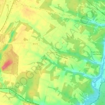 Brucetown topographic map, elevation, terrain