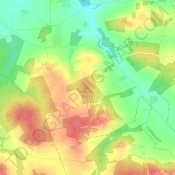 Monte Cucco topographic map, elevation, terrain