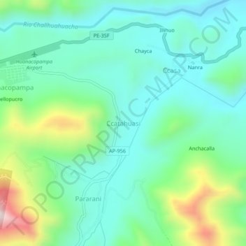 Ccatahuasi topographic map, elevation, terrain