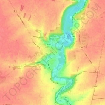 Méréville topographic map, elevation, terrain
