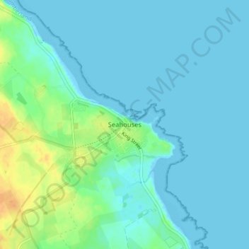 Seahouses topographic map, elevation, terrain