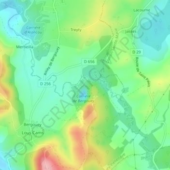 Cami topographic map, elevation, terrain