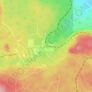 Lone Butte topographic map, elevation, terrain