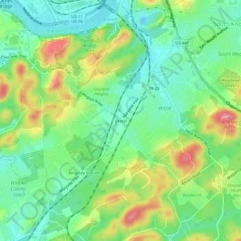 Vestal topographic map, elevation, terrain