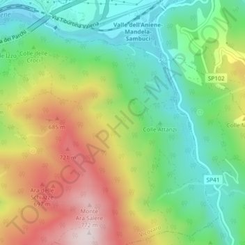 Le Tassata topographic map, elevation, terrain