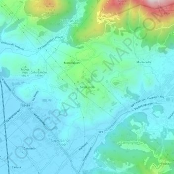 Santa Lucia topographic map, elevation, terrain