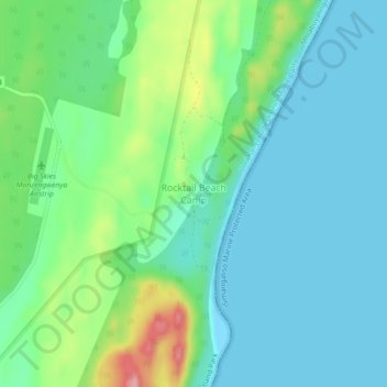 Rocktail Beach Camp topographic map, elevation, terrain