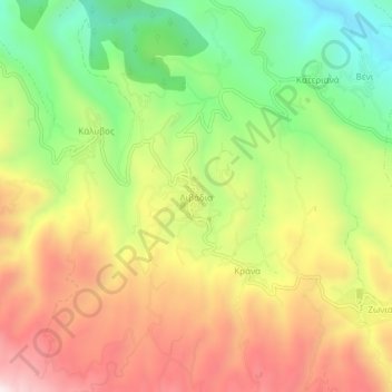 Livadia topographic map, elevation, terrain