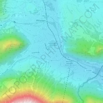 Steinach topographic map, elevation, terrain