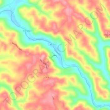 Utley topographic map, elevation, terrain