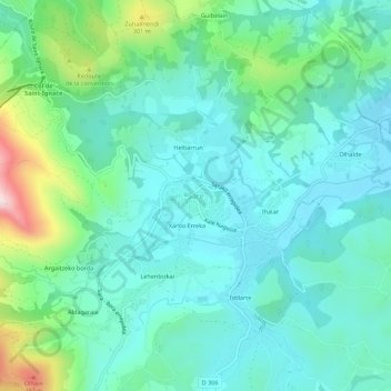 Sare topographic map, elevation, terrain