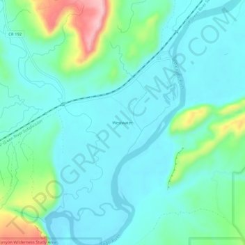 Westwater topographic map, elevation, terrain
