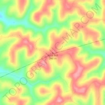 Rose Hill topographic map, elevation, terrain