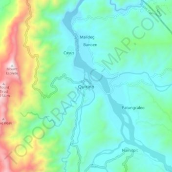 Quirino topographic map, elevation, terrain