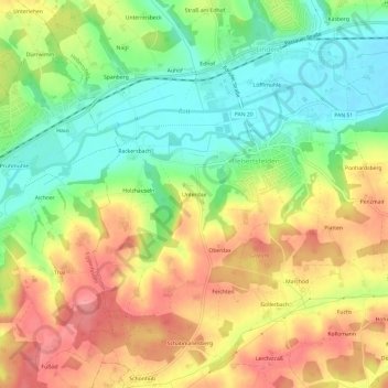 Unterdax topographic map, elevation, terrain