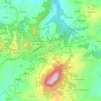 Albiaccio topographic map, elevation, terrain