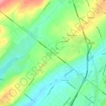 Fountainville topographic map, elevation, terrain