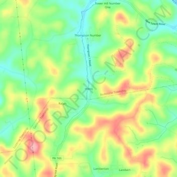 Hibbs topographic map, elevation, terrain