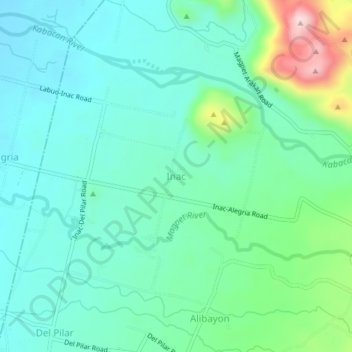 Inac topographic map, elevation, terrain