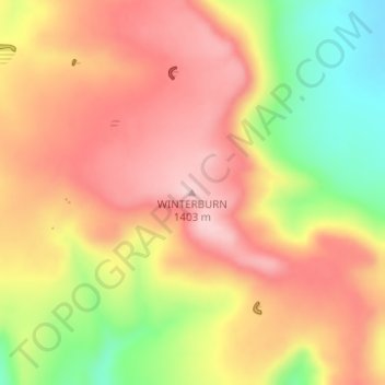 WINTERBURN topographic map, elevation, terrain
