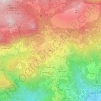 Villa topographic map, elevation, terrain