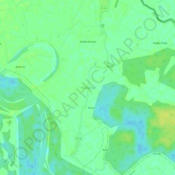 Novačka topographic map, elevation, terrain