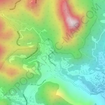 Vale da Lua topographic map, elevation, terrain