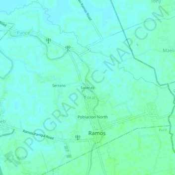 Saranay topographic map, elevation, terrain