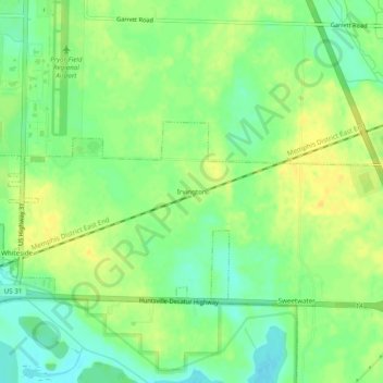 Irvington topographic map, elevation, terrain