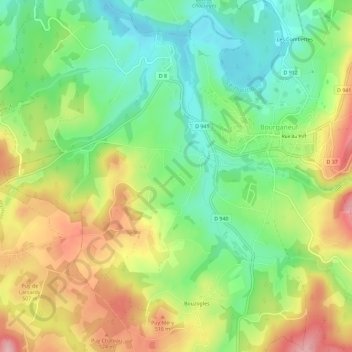 La Régeasse topographic map, elevation, terrain
