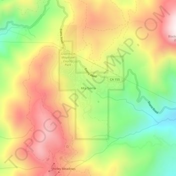 Alta Sierra topographic map, elevation, terrain