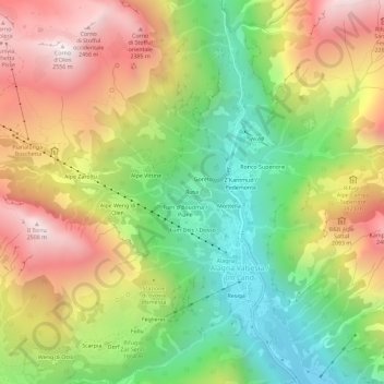 Rusa topographic map, elevation, terrain