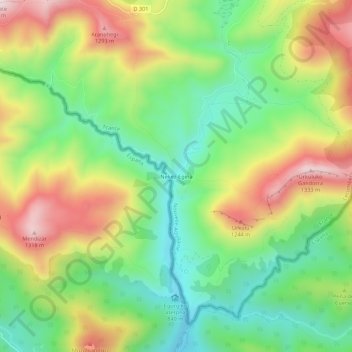 Nekez-Egina topographic map, elevation, terrain