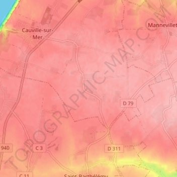 Marfauville topographic map, elevation, terrain