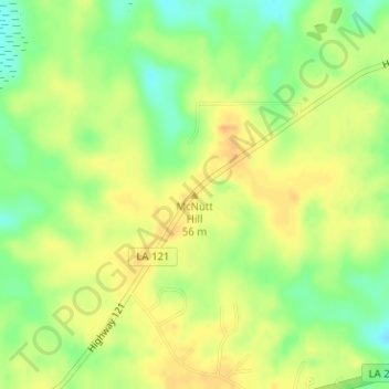 McNutt Hill topographic map, elevation, terrain