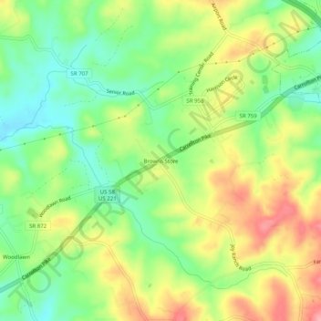 Browns Store topographic map, elevation, terrain