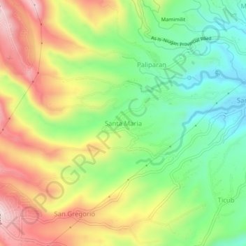 Santa Maria topographic map, elevation, terrain