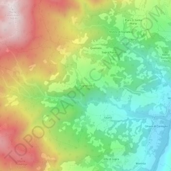 Pugnetolo topographic map, elevation, terrain