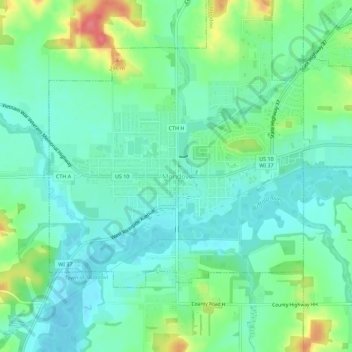Mondovi topographic map, elevation, terrain