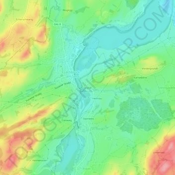Gründl topographic map, elevation, terrain