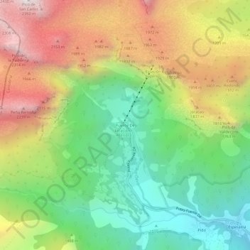 Fuente Dé topographic map, elevation, terrain