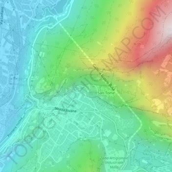 Vignolo topographic map, elevation, terrain